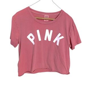 PINK Victoria secret Cropped raw hem T-Shirt in Dusty Rose size S